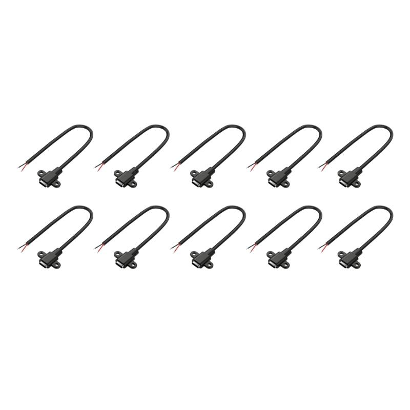 

Pack Of 10pcs USB Type C Female Adapte Cable With Screw Holes For DIY Projects And Stable Connection In Narrow Devices