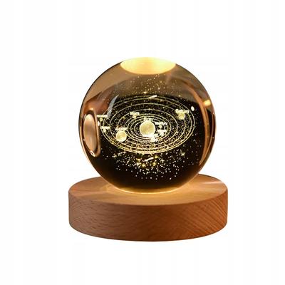 Glass Ball 3D Night Lamp 6Cm Usb Powered For Children Solar System