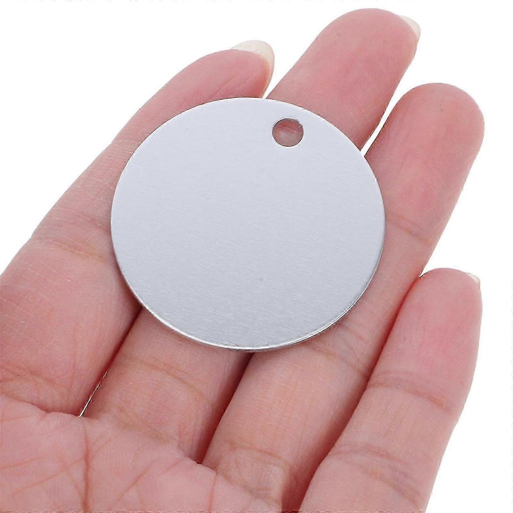 25Pcs DIY Engraving Aluminum Dog Tags Round Blank