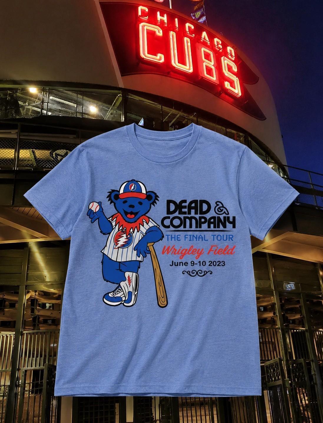 Dead and Company 2023 Wrigley Field Concert T Shirt Grateful Dead Chicago Cubs XL