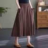 Women's Nylon Wide-Leg Elastic Waist Pants - Summer 2026 Collection, Loose Fit, Plus Size, Solid Color, Flare Skirt Style, Casual Cropped Length.