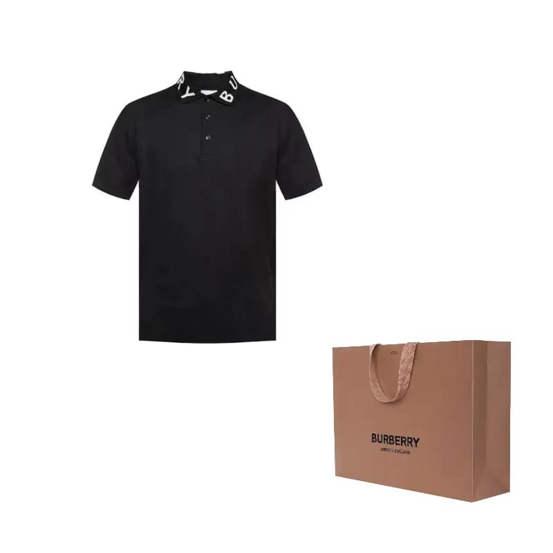 Burberry Men Ryland Collar Logo Polo Black 80134991