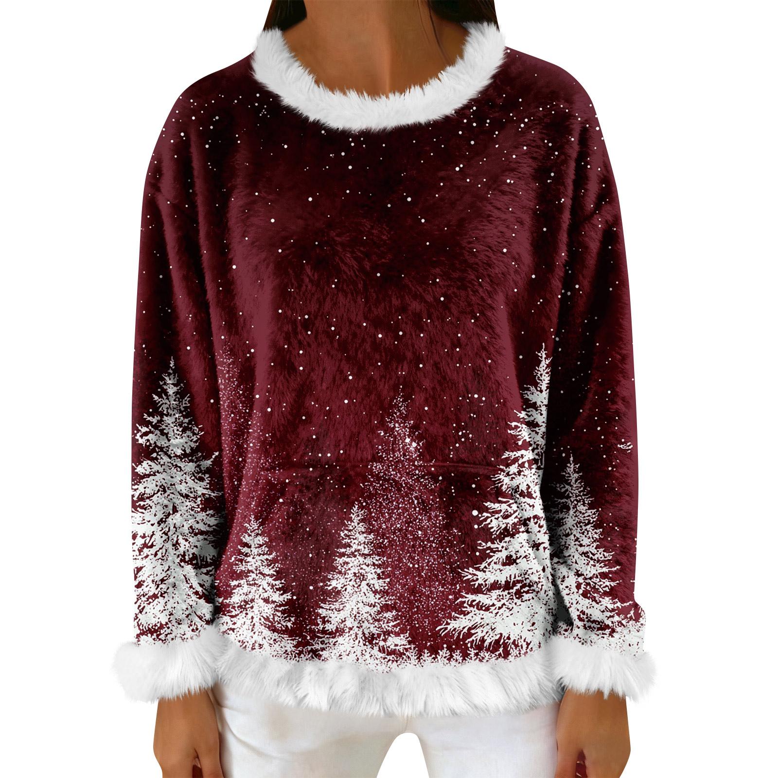 

Женский повседневный флисовый свитшот с длинными рукавами и круглым вырезом, удобный, свободного кроя, легкий, фланелевый свитшот для женщин L