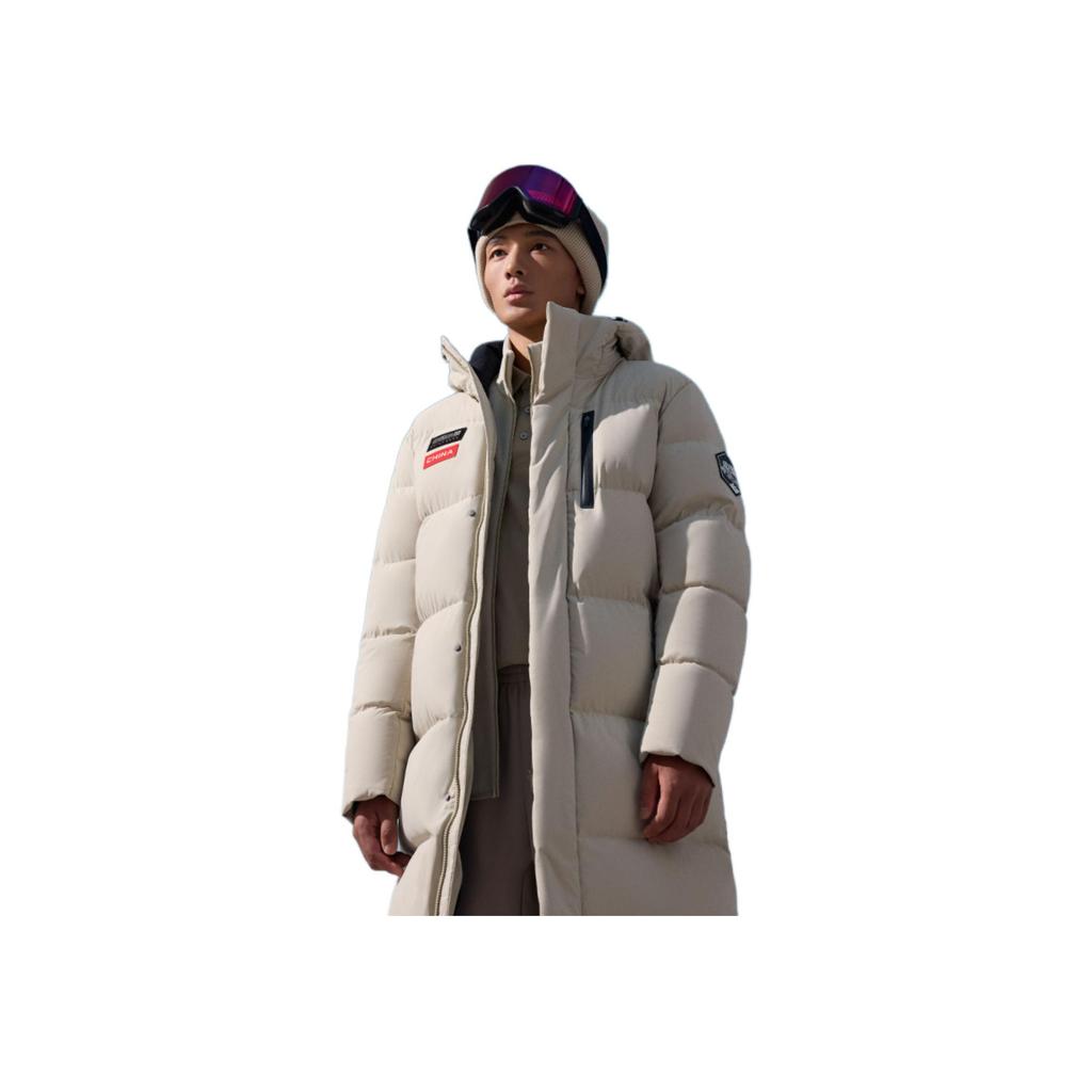 Anta Mens Training Series Sports Casual Simple Hooded Solid Color Down Jacket Men Outerwear Gray 152517912-2