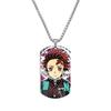 Demon Slayer Kimetsu No Yaiba Tanjiro Nezuko Stainless Steel Color Printed Dog Tag Necklace Anime Cosplay Accessory Gift For