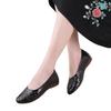 Korean Version 2025 New Soft Leather Women's Flat Bottom Summer Hollow Mother Shoes Non-slip Doudou Shoes Single Shoes Large Size Women's Shoes