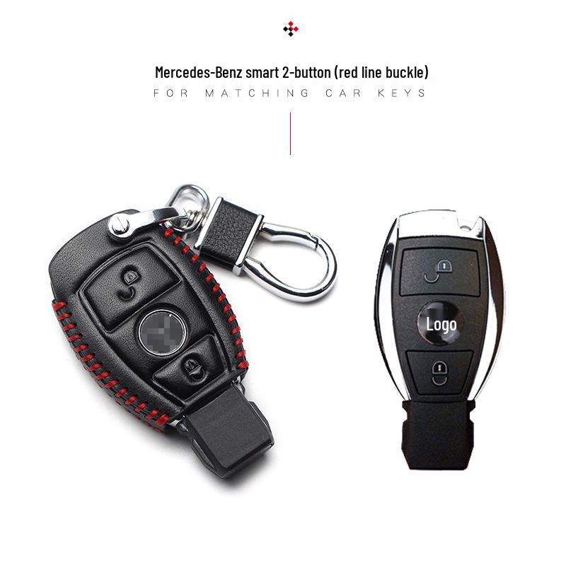 Mercedes Genuine Leather Key Case for GLK300, GLA260, B-Class, C-Class, S-Class, AMG - Includes Buckle.