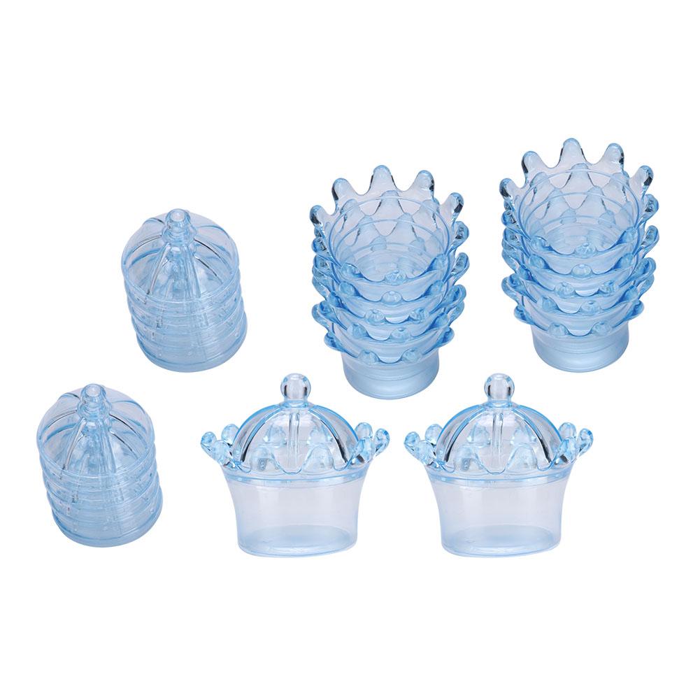 

12 шт. подарочные пакеты прозрачная корона пластиковая коробка конфет для вечеринки подарочные коробки для шоколада Blue