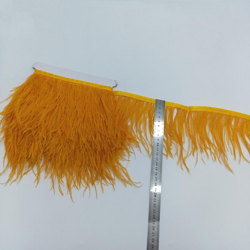 Feather1meter Dyed Colorful Ostrich Feathers Trim Ribbon for Dress Clothing Decoration Sewing Needlework Handicraft Accessories10-15cm