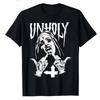 YZLDS T Shirt for Man Satanic Nun Tattoos Unholy Y2k Style Graphic Cotton T-shirt Nun Satan Vintage Luxury Summer Men's Clothing