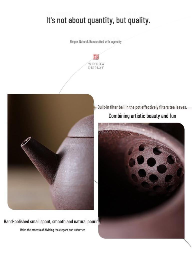 Purple Clay Pomelo Pot: Handmade Chinese Ceramic Teapot for Gongfu Tea Ceremony
