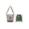 MLB Boston Red Sox Letter Logo Decorative Casual College Style Adjustable Shoulder Strap Canvas Bucket Bag Unisex Bags Brown Gray 3ABMS072N-43BRD