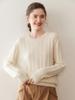 Women's Cashmere Sweater - Cable Knit, Slim Fit, Round Neck, Long Sleeve, Solid Color, Elegant Autumn/Winter Top