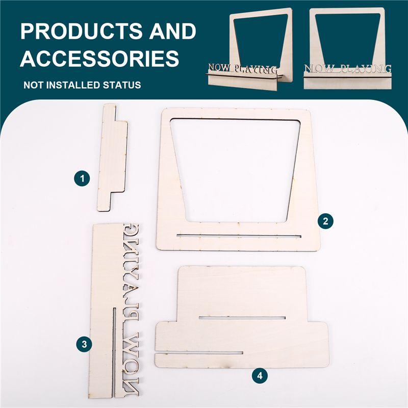 Good-Now Playing Vinyl Record Stand 3D Retro Holder For Vinyl Records Wood Record Stand  Vinyl Gift Idea Turntable Accessories