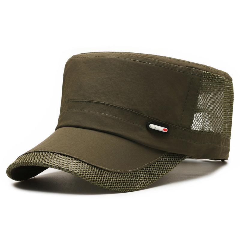 Summer Quick-Drying Flat Cap Men's Outdoor Baseball Cap Sunscreen Fishing Sun Hat Thin Breathable Cap
