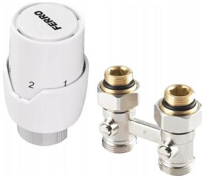 Straight Thermostatic Valve Set for Bottom-Connected Radiators with GT20 Head