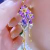Temperament and High-end Zircon Flower Tassel Women's Light Luxury Fashion Versatile Trendy Earrings