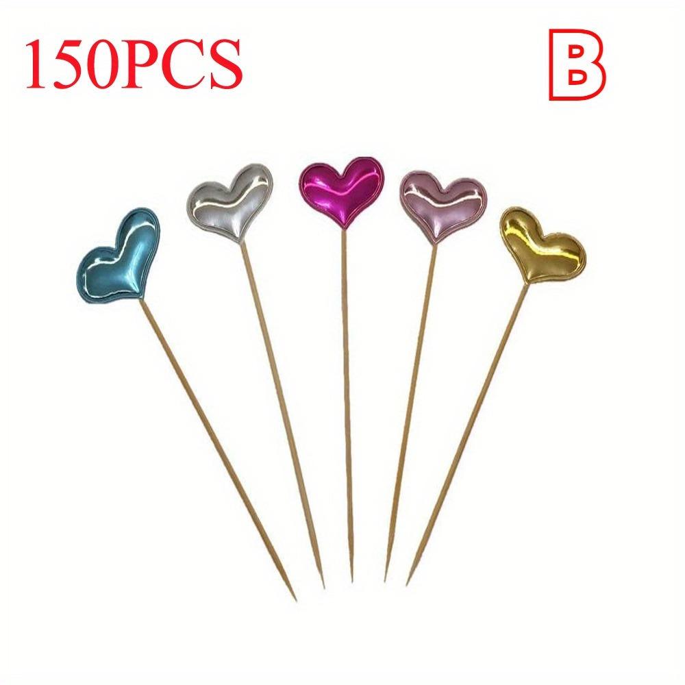 Colorful Star Love Heart Shaped Crown Cake Topper Happy Birthday Cupcake Party Supplies Colorful Sequins Fruit Dessert Toothpick