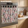 1PC Countryside Rose Butterfly Printed Oven Skirt, Tassel Lace Snap On  Oven Door Curtain for Kitchen Home Decor