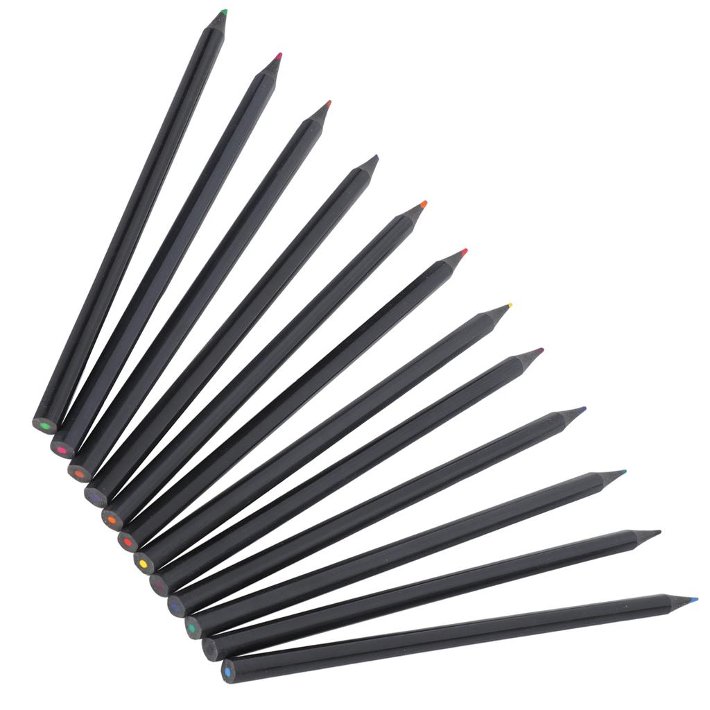 12 Farben 2mm Buntstifte Holz Zeichenstift zum Schreiben Malen Skizzieren Kindergeschenke
