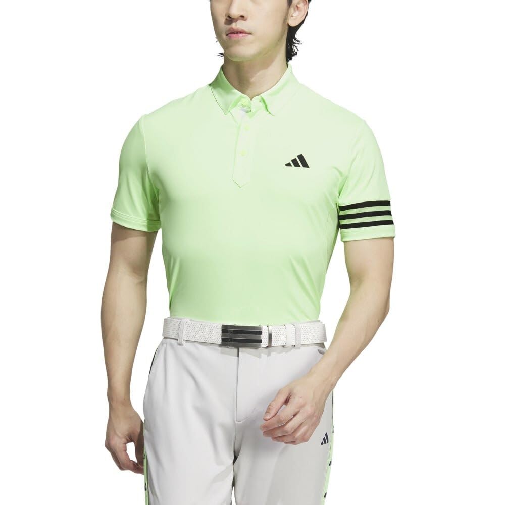 Golf 3 Stripes Mesh Vent Polo Green Spark [Adidas Golf] Men's