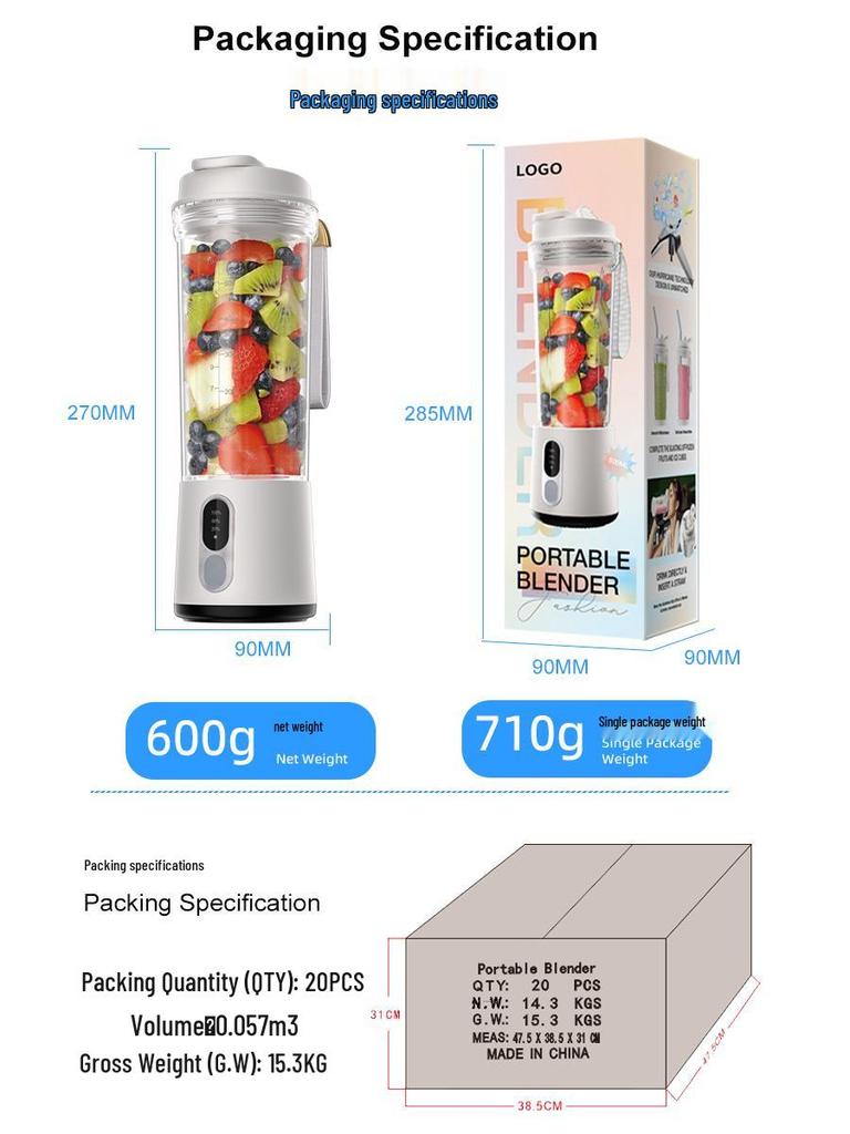 Upgraded Portable Juicer: Compact design with automatic cleaning and powerful wall-breaking technology for efficient juicing.