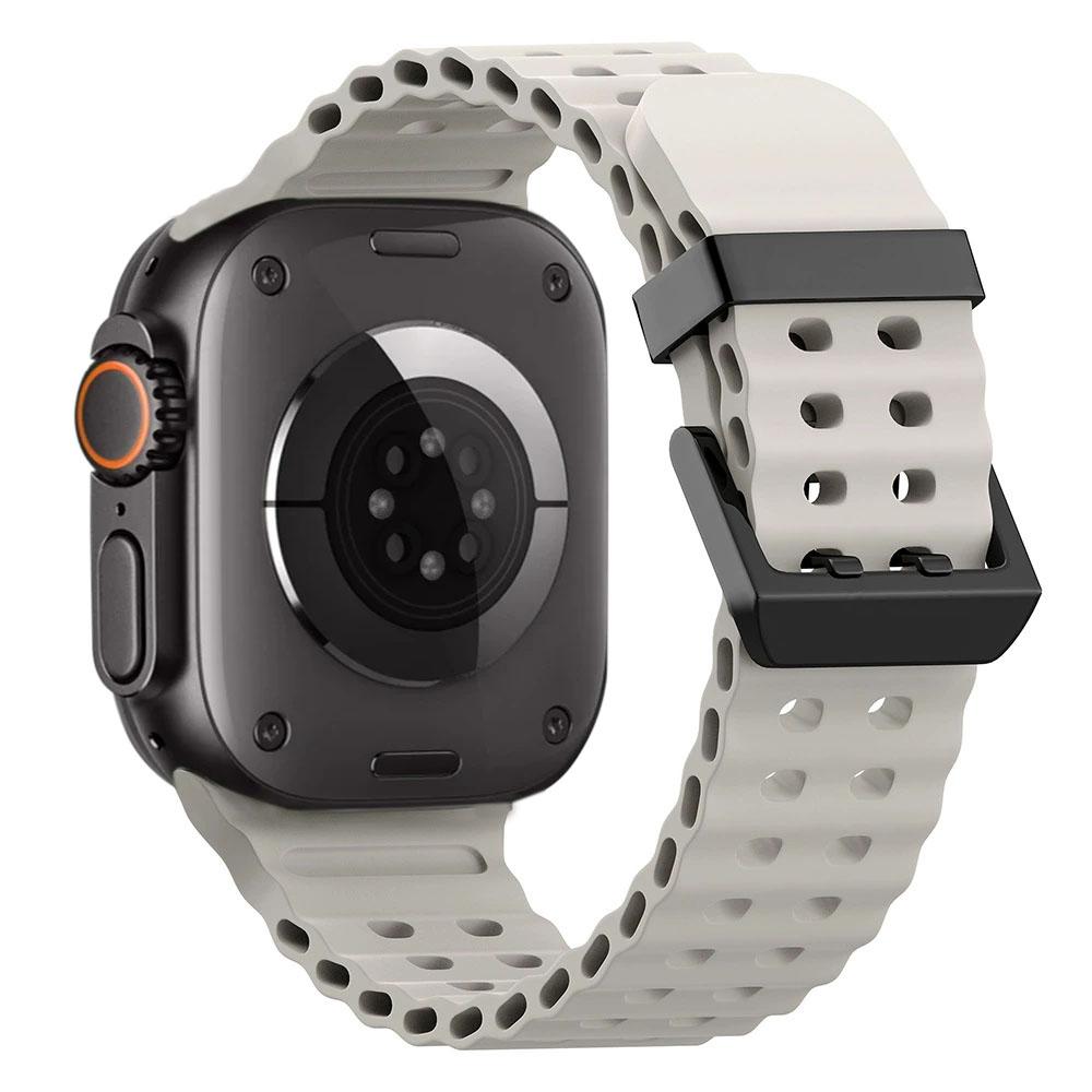 Ocean Silicone+Metal Buckle Strap For Apple Watch Band Ultra 3/2 49mm Sport Bracelet iWatch 11 10 9 8 7 6 SE 46mm 45mm 44mm Belt