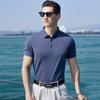 Men's Mulberry Silk Jacquard Knit Short-Sleeved Polo Shirt