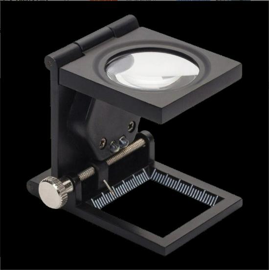 Double LED Optical Glass Metal Magnifier with Black Spray Paint for Racing Pigeon Tri-fold Linen Testing