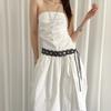 Metal Rivets Rivet Belt Genuine Leather Look Waist Belt Vintage Wide Belt