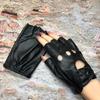 Punk Half Finger Gloves Mesh Accents Rebellious Style Perfect Raves Themed Parties