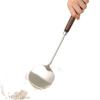 Stainless Steel Cooking Utensil Ergonomic Non-slip Wooden Handle Food Safe Cookware for Home Kitchen Student Dorm Use