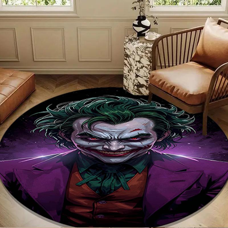 The Clown's Fiery Rise Round Rug for Livingroom,Bedroom, Palyroom, Chair Rug, Area Rug, Circle Carpet, Large Size Decor Fan Christmas Gift