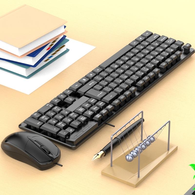Corded Keyboard and Mouse Corded Keyboard and Mouse Combo USB Keyboard and Mouse Set for School Office Business Gaming