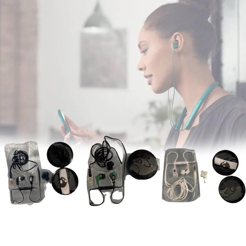 Skull Head Wired In Ear Headphones In Line Control Gaming Simple Plug Straight