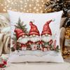 1pc Merry Christmas Gnome Pillow Cover, Short Plush Throw Cushion Case, Hidden Zipper, Soft Fabric, Polyester, Contemporary Style, for Sofa, Bed, Car,
