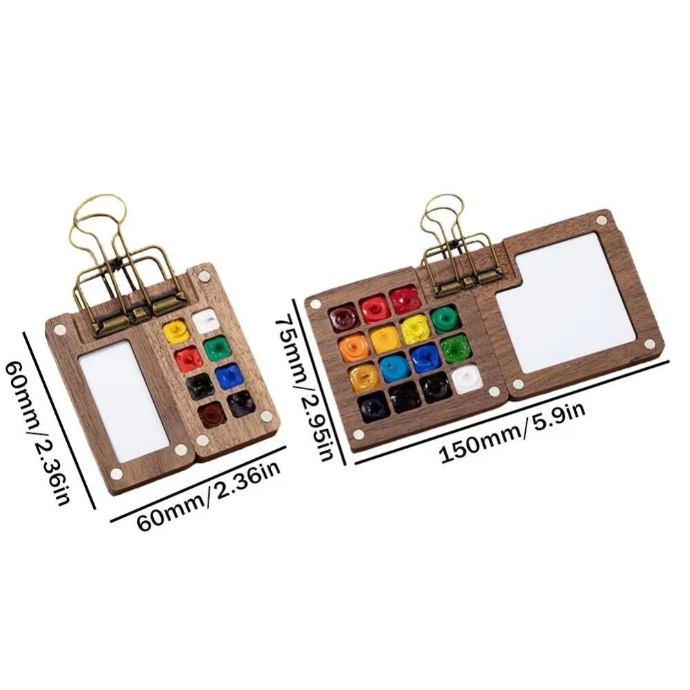 8 Grids Pocket Palette 15 Grids Wooden Watercolor Set New Mini Watercolor Set Outdoor Painting