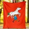 1pc Pippi Longstocking2 Theme Soft Flannel Throw Blanket - Digital Print, Polyester, Cozy for All Seasons, Perfect for Outdoor, and Travel