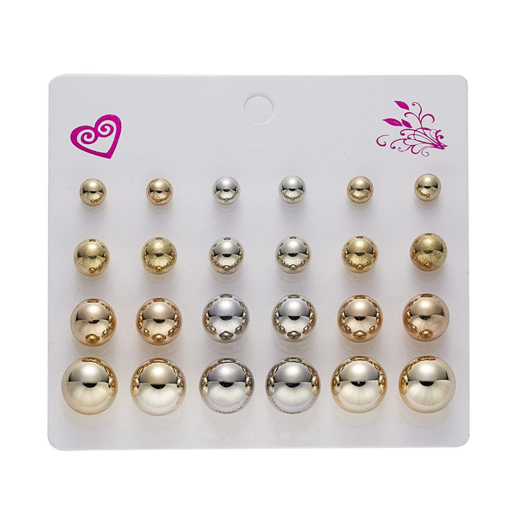 12 Pairs Earrings Rhinestones Women 2019 Ear Stud Jewelry Multiple styles
