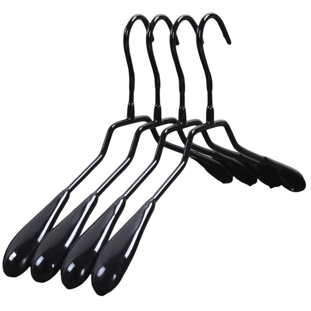 5pcs Metal Dip Plastic Clothes Hanger Pants Clip Wide Shoulder Adult Non-slip Seamless Drying Rack Wardrobe Storage Space Saving