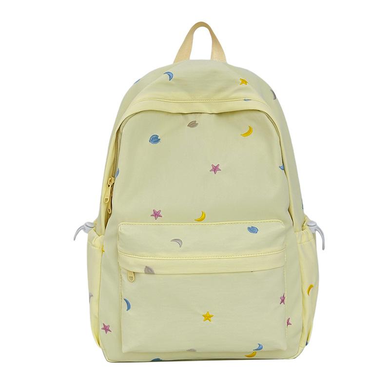 Schoolbag1011 New Girl Backpack Cute Sweet Large Capacity Lightweight Backpack Star Moon Trend Commuter Leisure Backpack