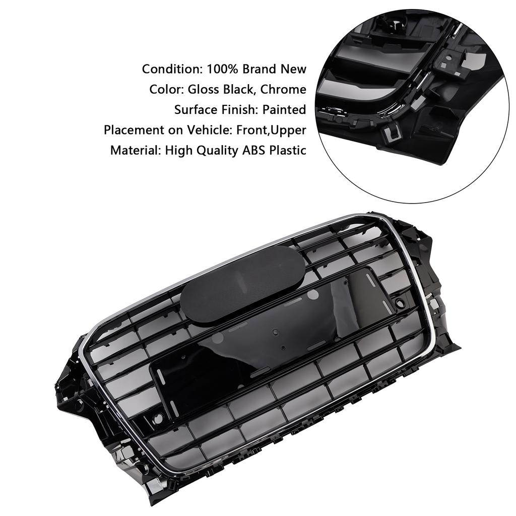 Front Bumper Grille Grill 8V3853651 Fit A3 S3 2013-2016 Chrome