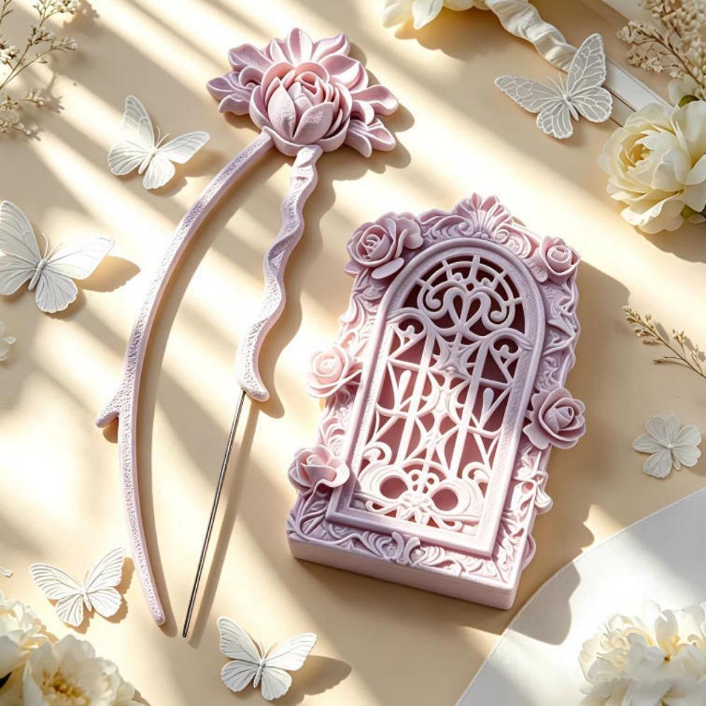 Embossed Rose Fuse Beads Tools Set Vintage Bead Tweezers Pen Kit DIY Handmade