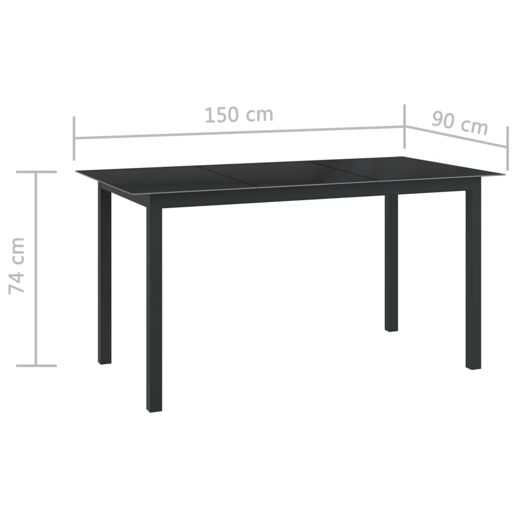 7 Piece Garden Dining Set Aluminum Anthracite