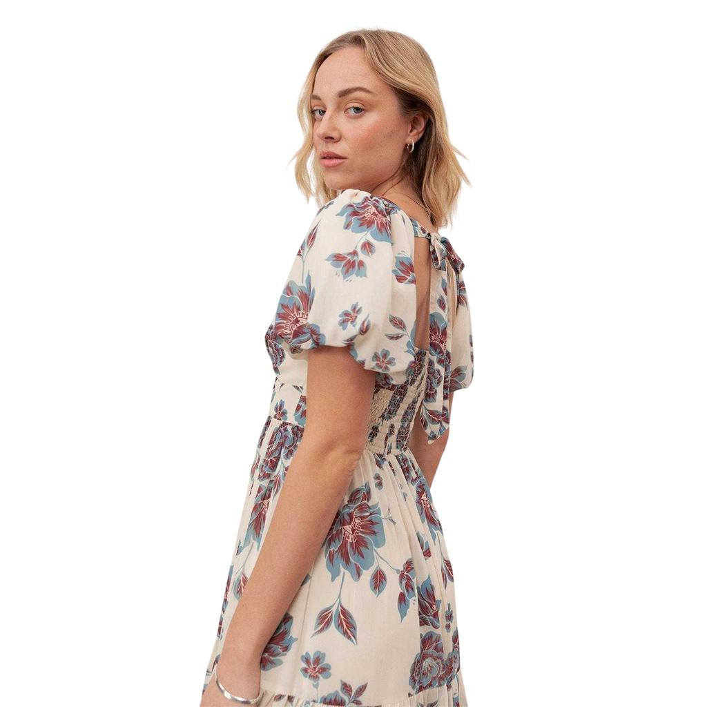 Rochie Maxi Florală cu Mâneci Bufante pentru Femei/Doamne Anaya With Love