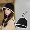 Korean Version of Autumn and Winter New Women's Outdoor Warm and Fashionable Small Basin Hat Casual Travel Color Blocking Bucket Hat