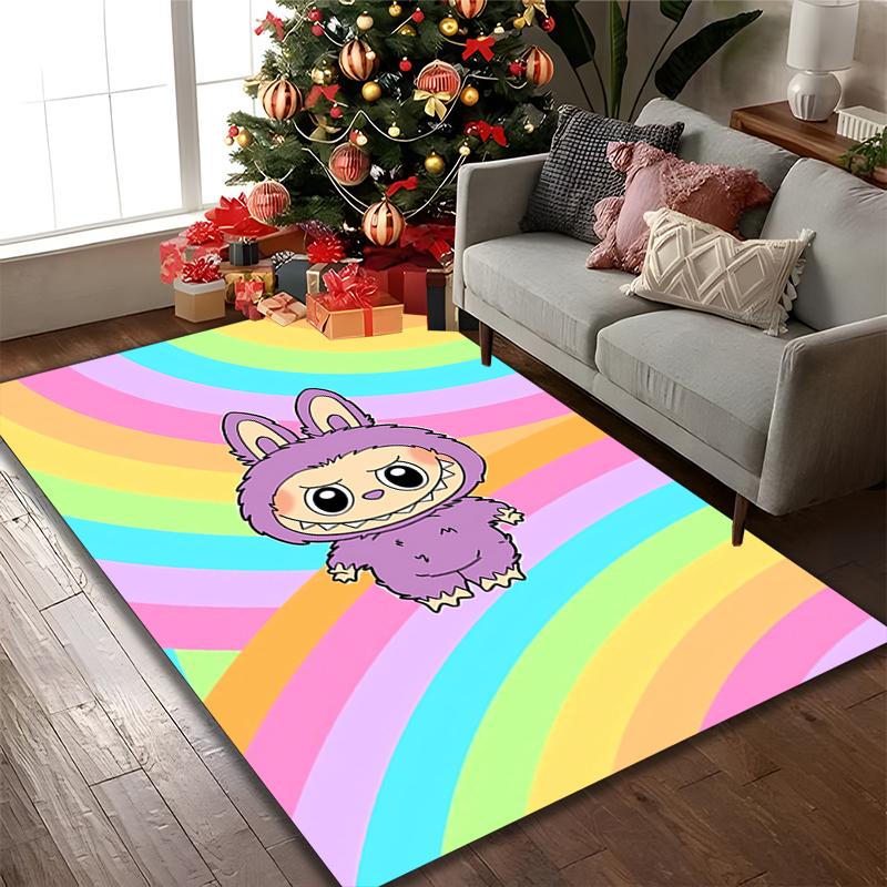 LABUBU Carpet, Non-slip Office Chair Rug, Digital Print Home Area Rug, Unique Festival Decorations