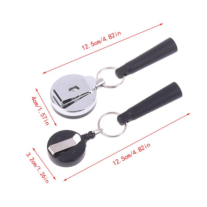 Camping Heavy Duty Retractable Pen Cap Pull Keychain Holder Reel Carpenter Pencils Anti Lost Rope Key Ring Chain Belt Clip