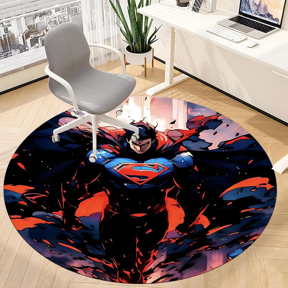 1pc Superhero Office Round Area Rug, Under Office Chairs Bedroom Living Room Home Decor, Room Deco, Available in Various Sizes