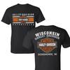 Nou Tricou Negru cu Gât Rotund și Mânecă Scurtă, Stil HD, Stil Bară de Motociclist